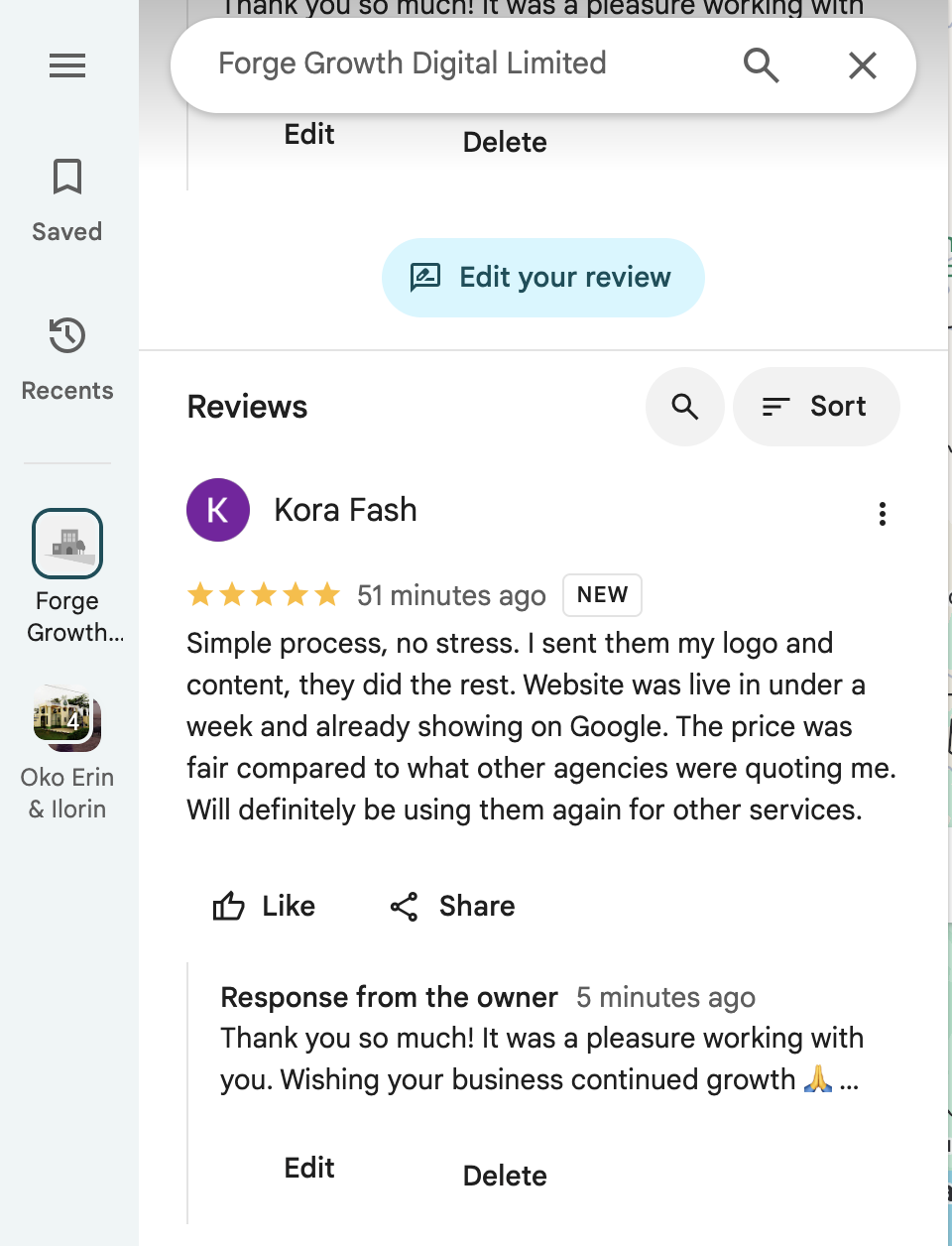Forge Growth client testimonial 4