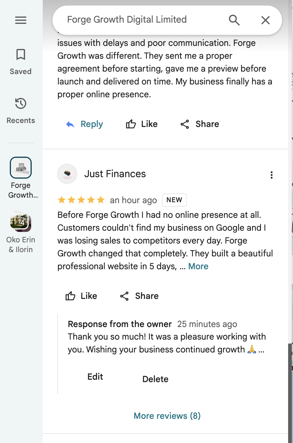 Forge Growth client testimonial 6